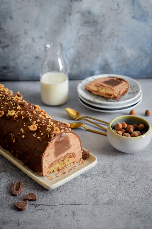 Bûche chocolat au lait et noisette - collab MD'Rékréation