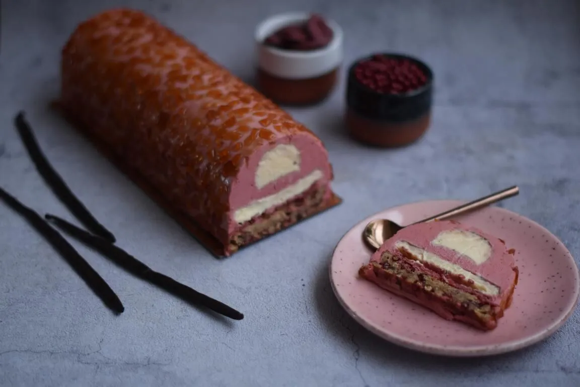 Bûche framboise & vanille