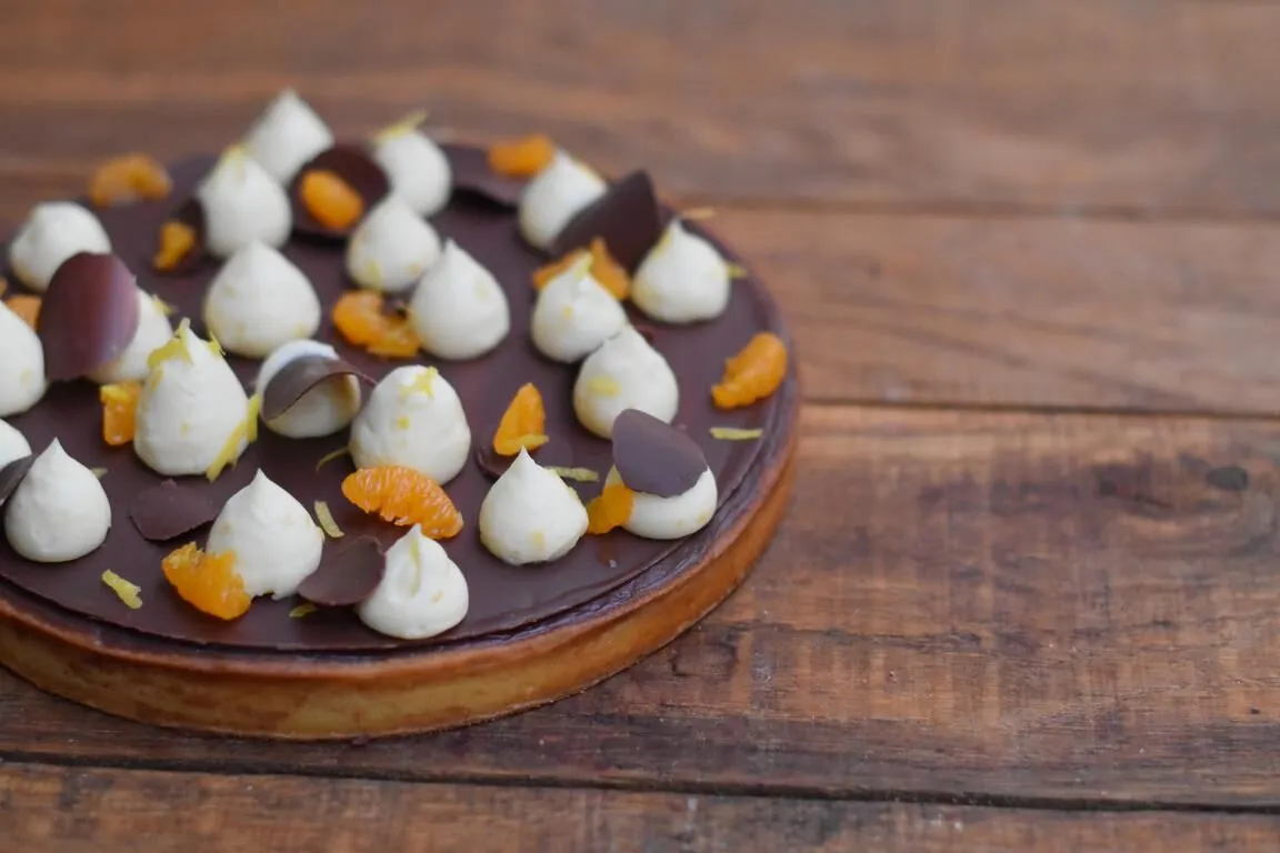 Tarte chocolat, mandarine & citron