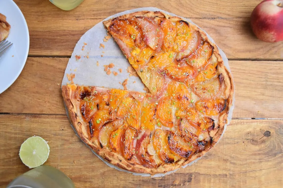 Peach, Lime & Rosemary Tart (Yotam Ottolenghi)