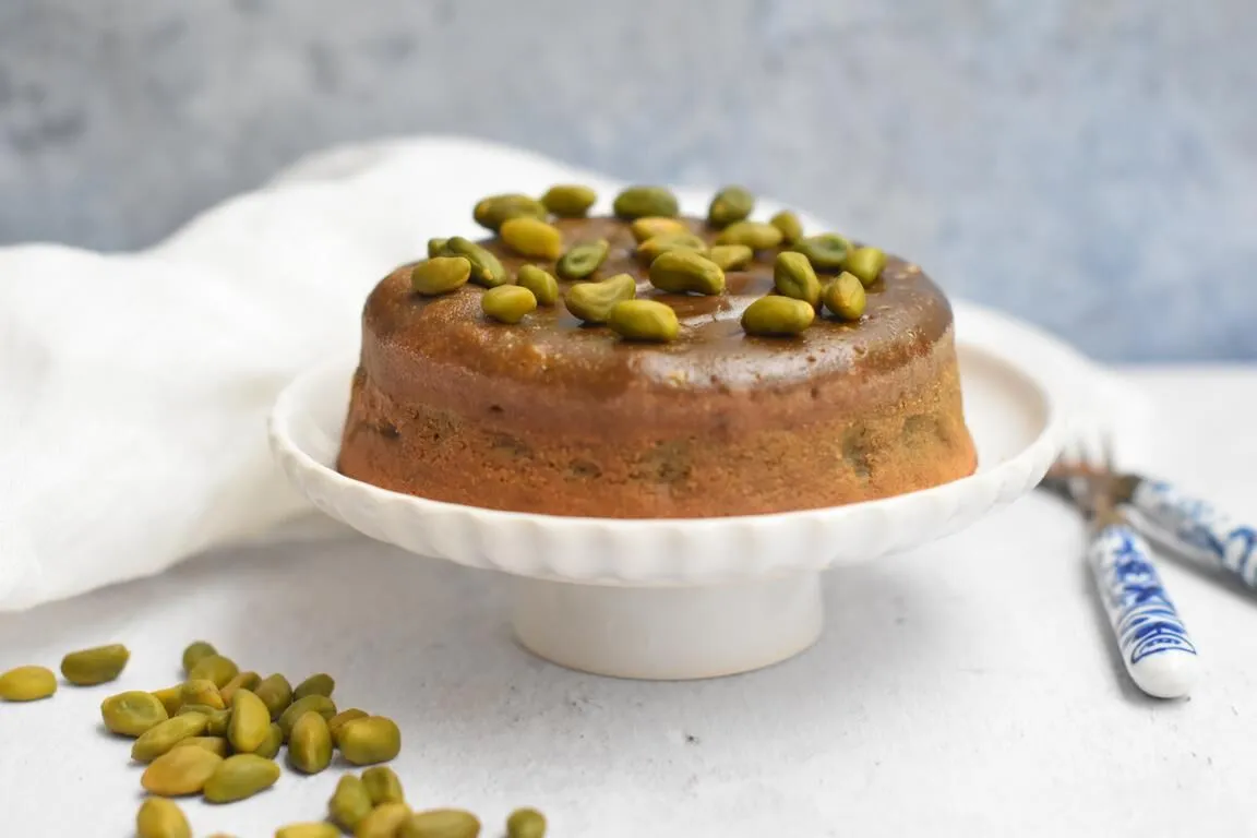 Fondant de pistache e mel de lavanda