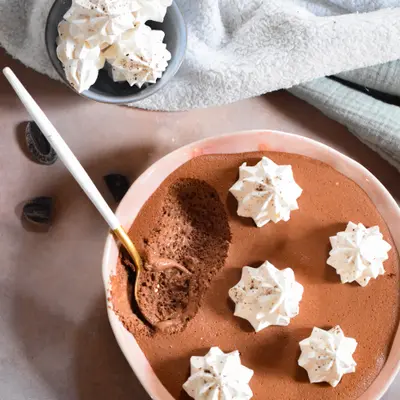 Part de Mousse de chocolate de Natal