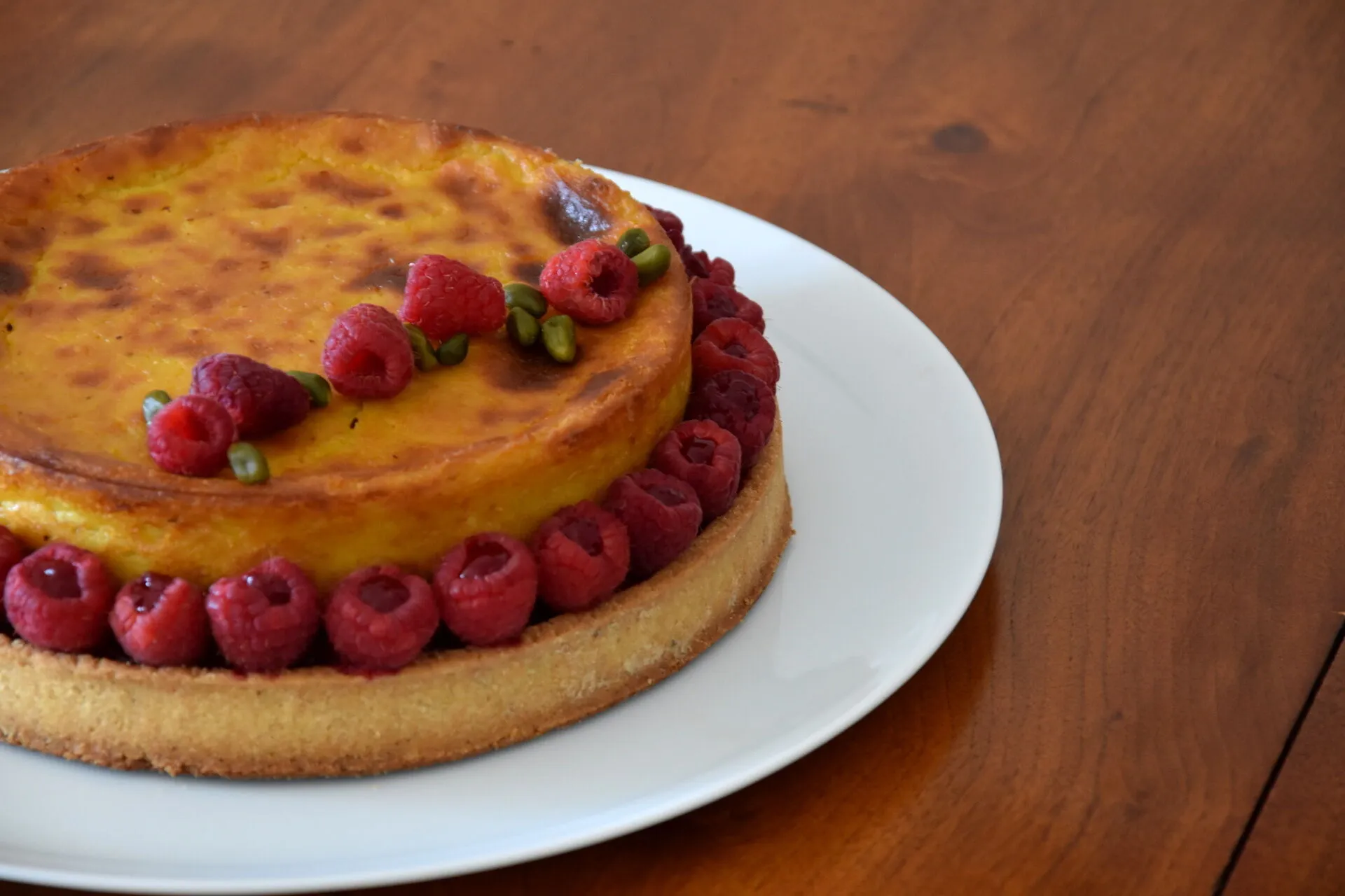  Flan pâtissier revisité pistache & framboise (2ème du concours Fou de Pâtisserie)