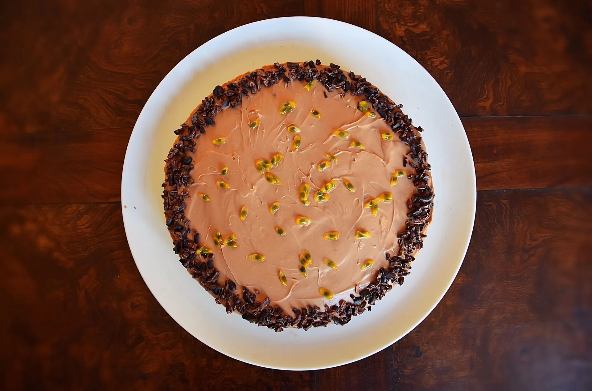 Tarte chocolat au lait - fruit de la passion 