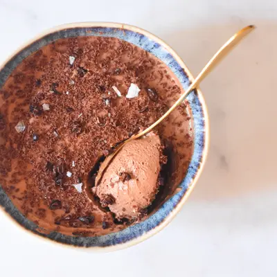 Part de Mousse au chocolat sans oeufs