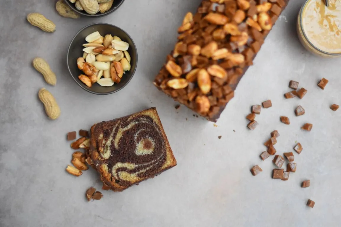 Cake marbré cacahuète & chocolat (Pascal Hainigue)