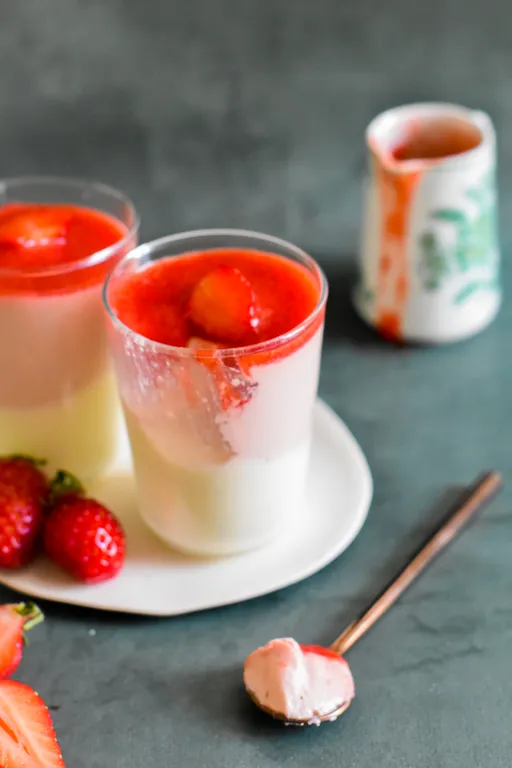 panna cotta fraise vanille 2