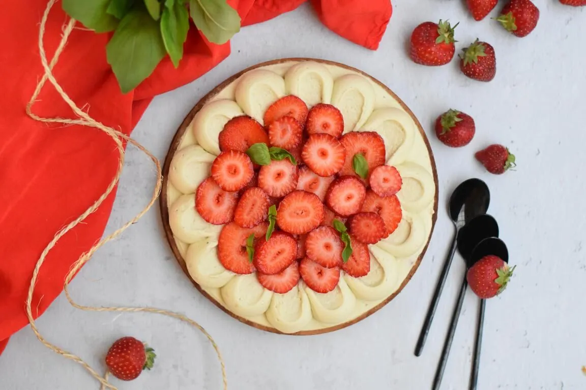 Tarte fraise & basilic