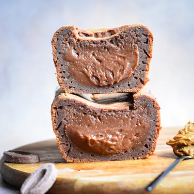 Part de Fondant au chocolat au lait & spéculoos