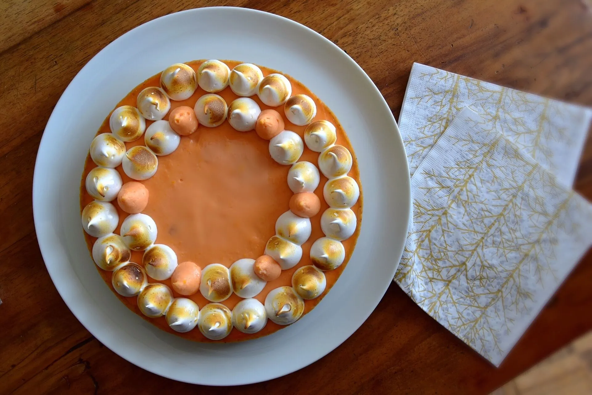  Tarte meringuée à l'orange sanguine et au citron vert 