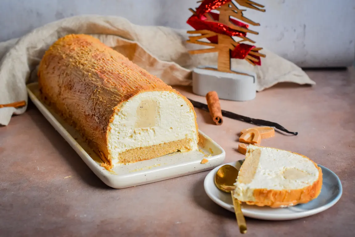 Bûche pain d'épices & chocolat dulcey