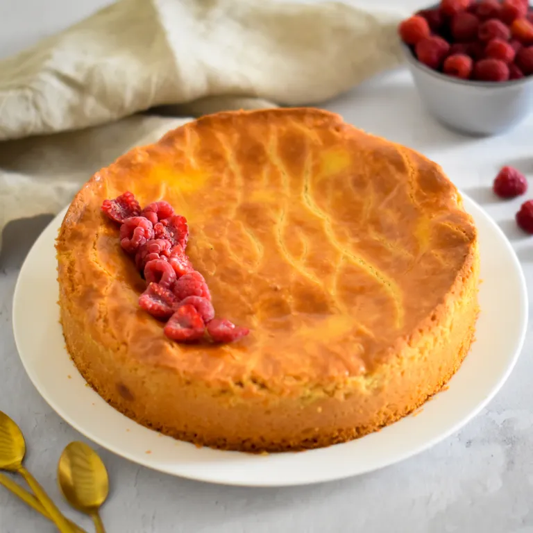 Gâteau basque vanille & framboise