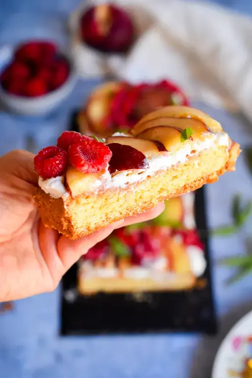 Tarte sable breton peche framboise 11