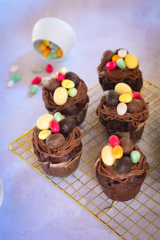 Muffins chocolat nids paques 13