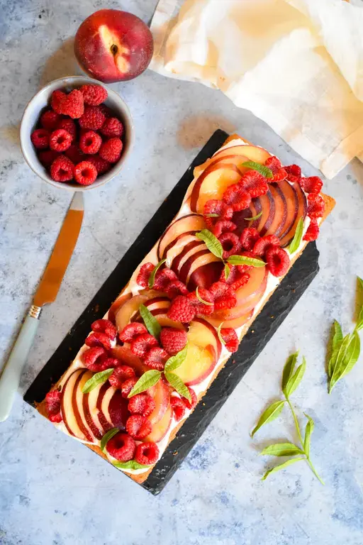 Tarte sable breton peche framboise 10