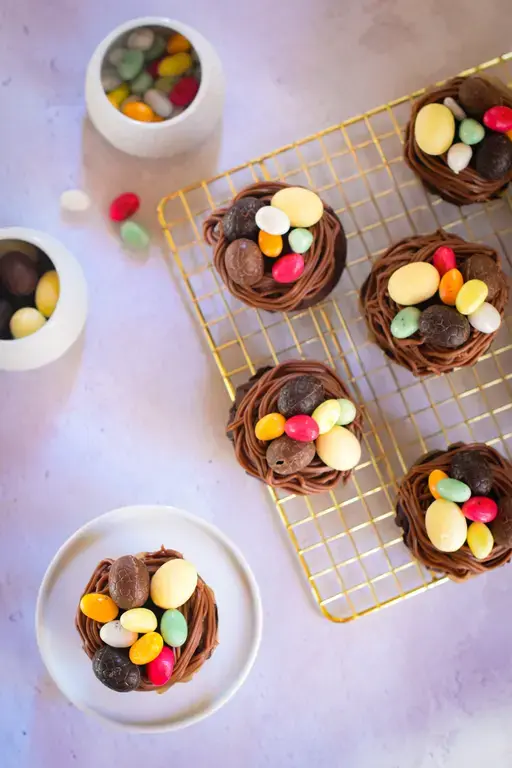 Muffins chocolat nids paques 10