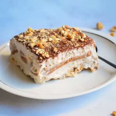 Part de  Hazelnut and coffee tiramisu 