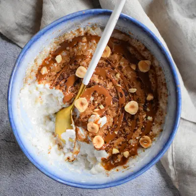 Part de Riz au lait à la vanille